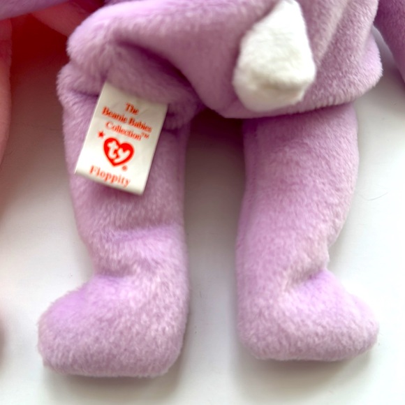 3 Ty Beanie Babies Bunny Rabbits RETIRED Trio Hippity Hoppity Floppity PRISTINE - Picture 7 of 11
